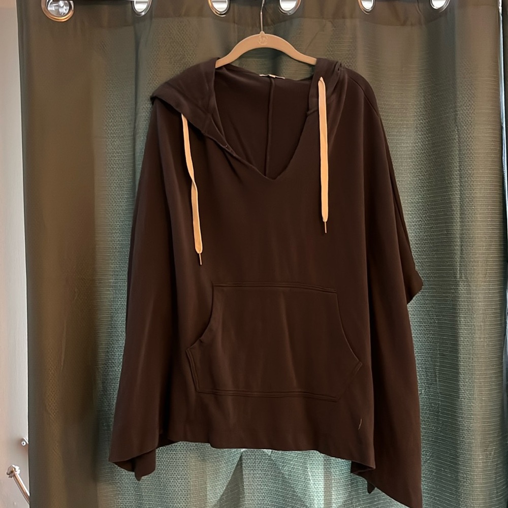 Hooded poncho sweatshirt